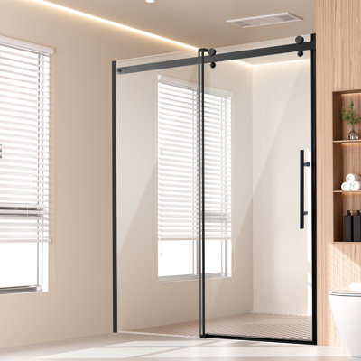 Frameless Shower Door 58-59" x 75" SGCC Tempered Glass 5/16"
