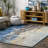Melanarka Abstract Power Loom Performance Blue Rug-1218343196