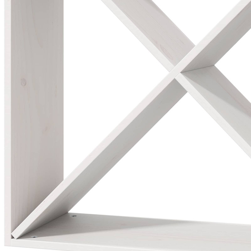 Solid Wood Open Shelving Wine Bottle Rack, White