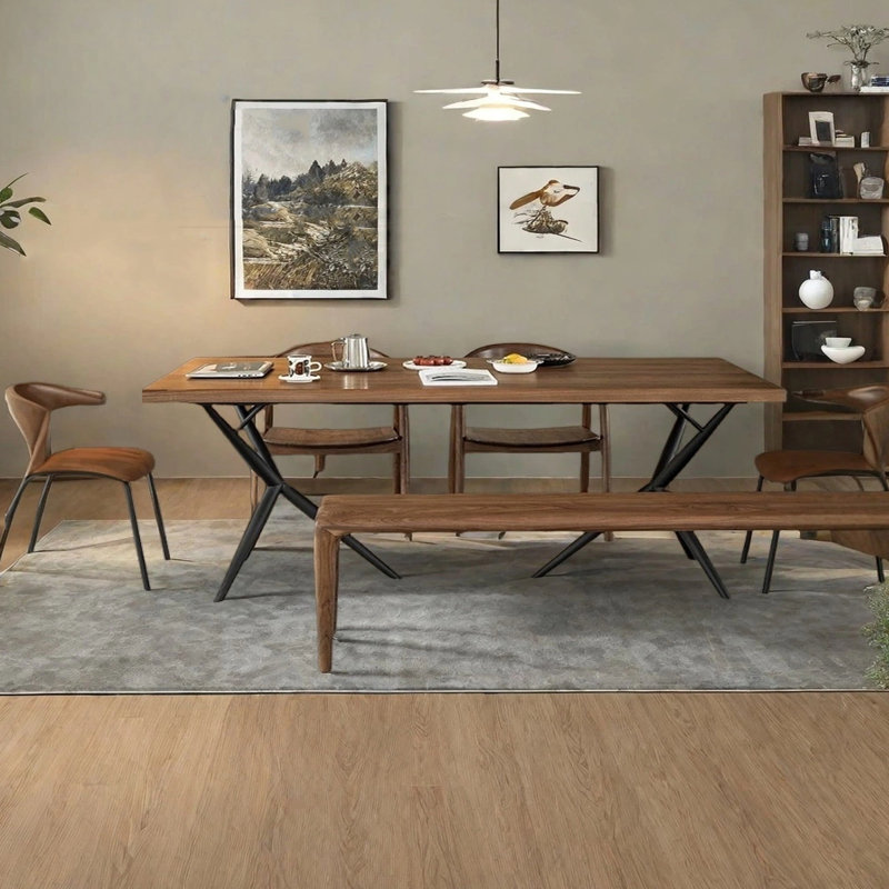Rectangular Nordic dining table, 29.92"H x 82.68"L x 37.4"W