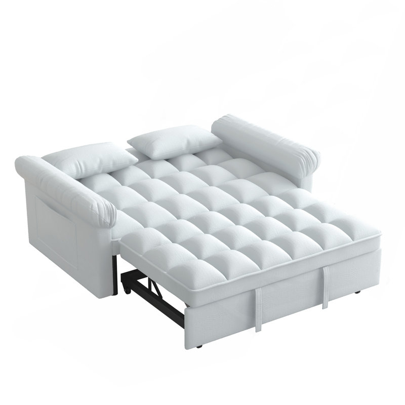 Loveseats Sofa Bed With Pull-Out Bed, Gray