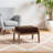 Dellrey Dark Brown Faux Leather Ottoman Oak Wood, 14.25'' H X 21.5'' W X 18'' D