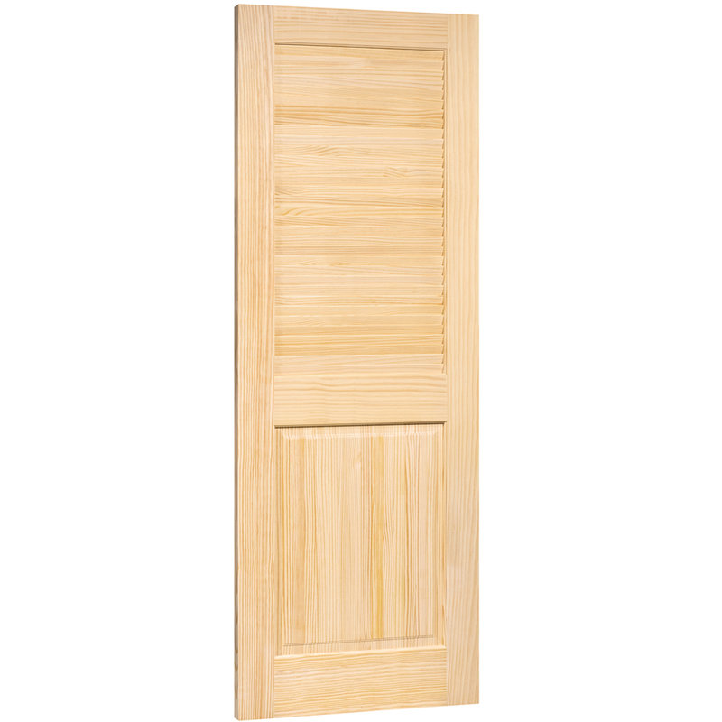 Porte standard à lamelles en bois massif sans finition, 18 po x 80 po