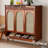 Retro Nut-Brown Solid wood Shoe Storage