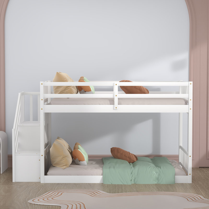 Errick Kids Twin Over Twin Bunk Bed, White