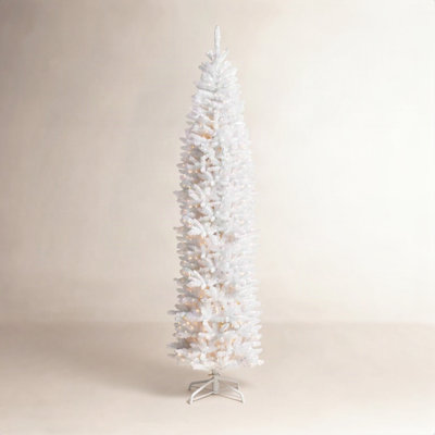 Slim Pre-Lit White Christmas Tree