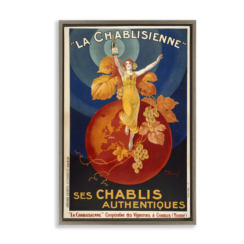 Cadre flottant rétro avec champagne, design par Marcus Jules, H 31 po x l 21 po, Cadre flottant orme Montalcino