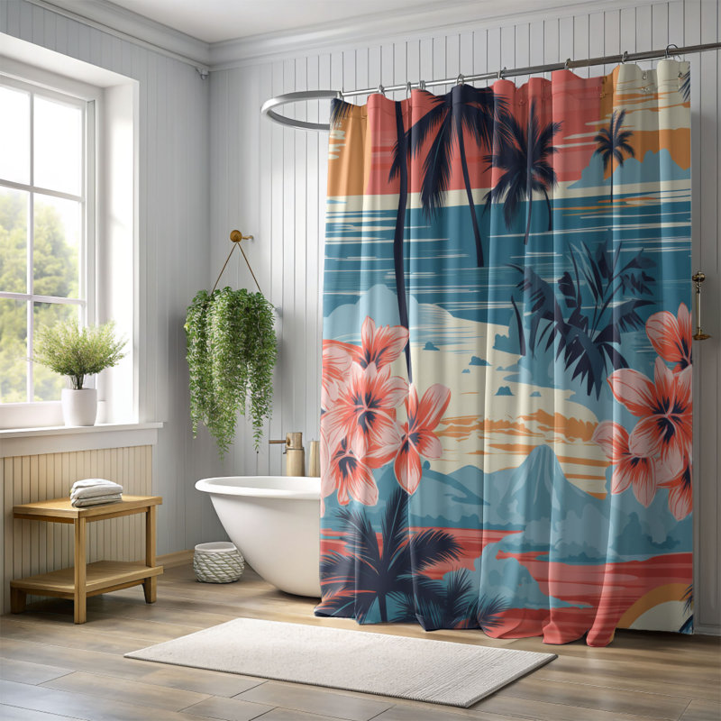 Enclave - Rideau de douche Premium, H 74 po x l 71 po