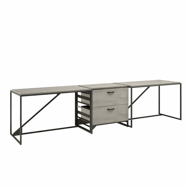 Bureau Kourtney, Gris rustique / noir