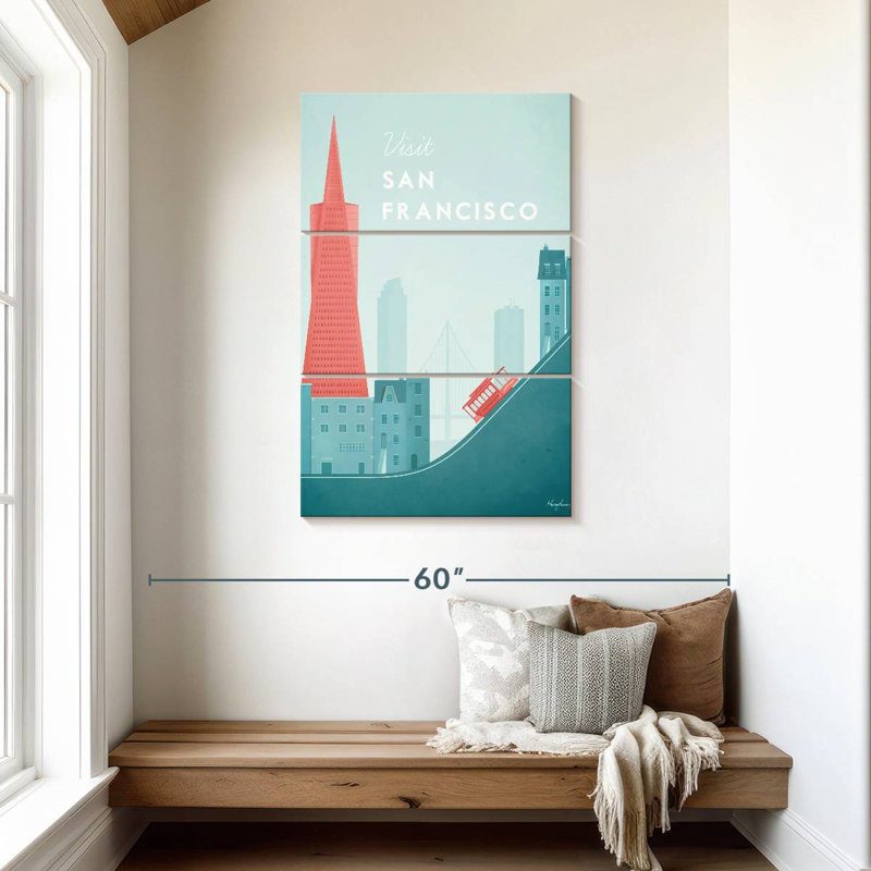 Affiche de voyage rétro Nicci San Francisco, H 45 po x l 28 po