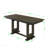 Rectangular Extendable Dining Table 18" Leaf Trestle Pedestal Base Dark Wood