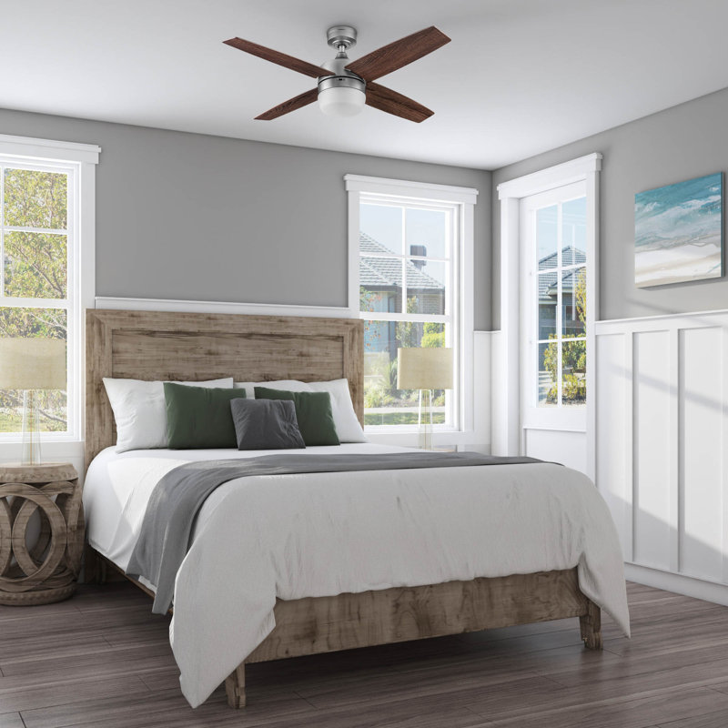 Frittelli 44'' Ceiling Fan with LED Lights and Remote Included, Pewter