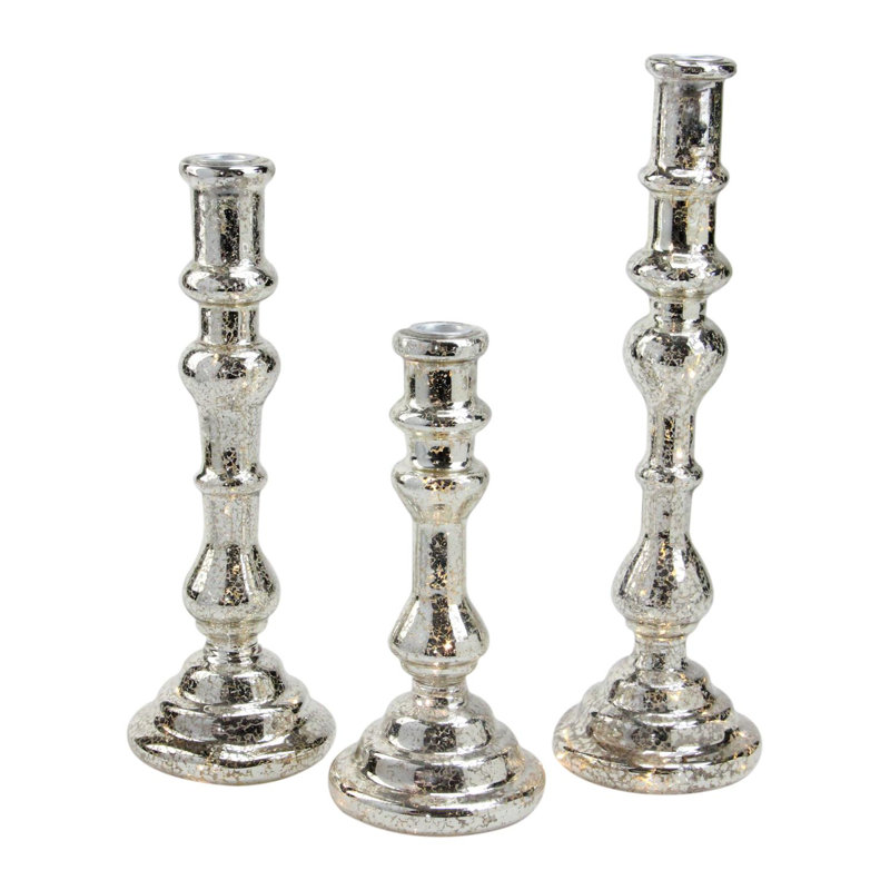 13'' H Glass Tabletop Candlestick