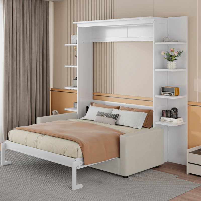 Murphy Bed Wall Bed With Sofa,, White