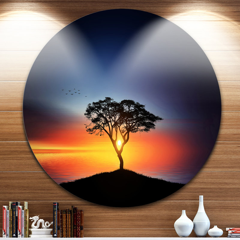« belle », impression sur arbre de soleil, H 36 po x l 36 po x P 1 po, Métal