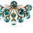 15 - Light Ombre Blue Sputnik Glass Bubble Semi Flush Mount