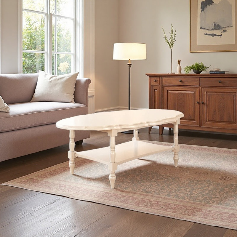 Table basse rétro de style français, Blanc