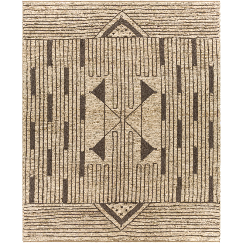 Boman Hand Knotted Southwestern Area Rug, Rectangle 10' x 14'