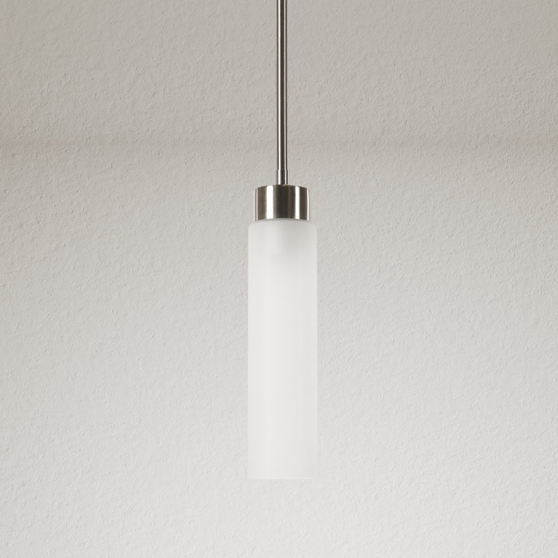 Suspension cylindrique miniature à 1 lumière, Nickel satiné