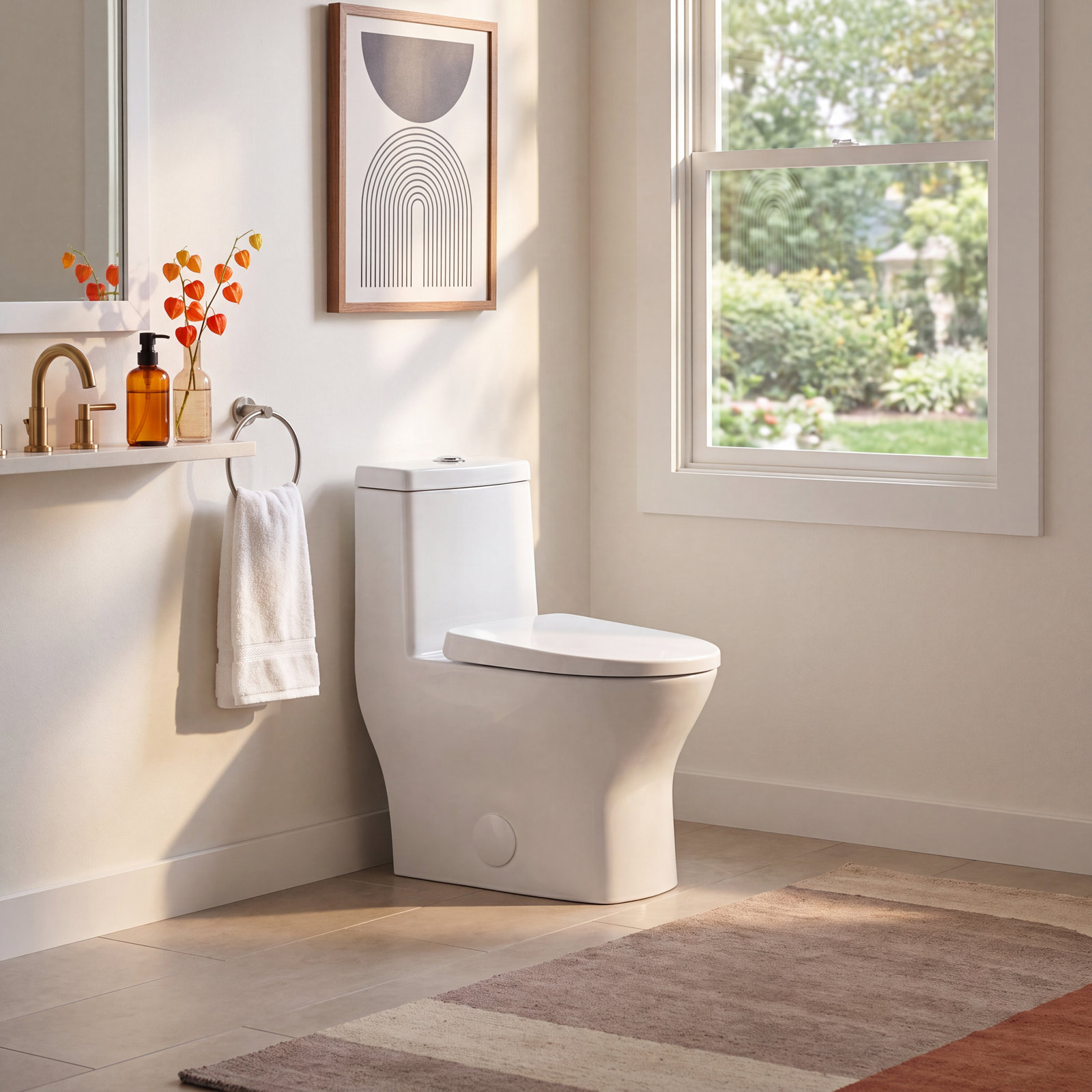 Sublime II 1-Piece Round Dual-Flush Toilet, White, Top