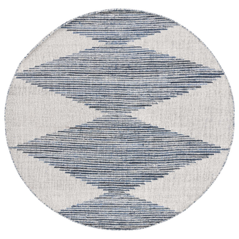 Tapis géométrique en laine / jute à tissage plat Borgey, Rond 6 pi