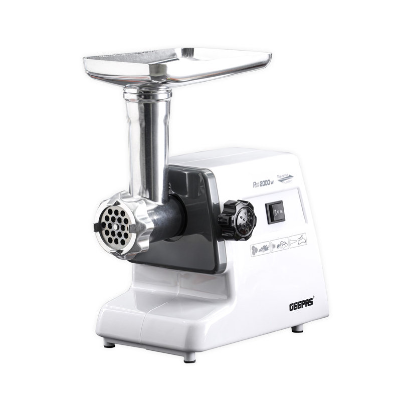 Geepas 1400W Electric Meat Grinder, 3 Different Cutting Plates, Reverse Function