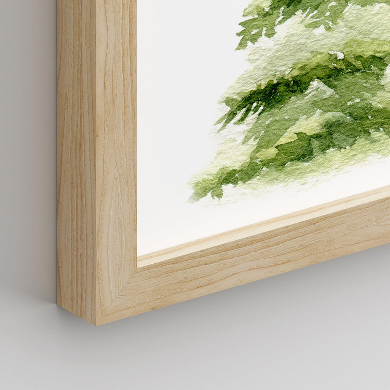 «Christmas Tree Pine Tree Bird Forest Forest», impression sur papier 4 pièces, Naturel, H 10 po x l 8 po