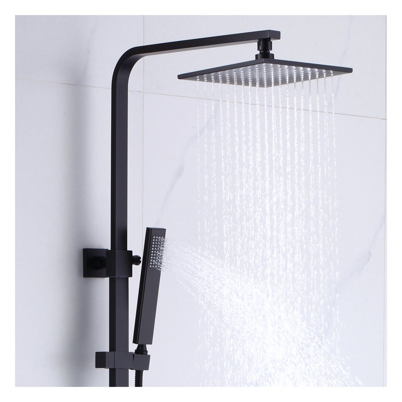 Robinet de douche avec valve brute, Noir mat