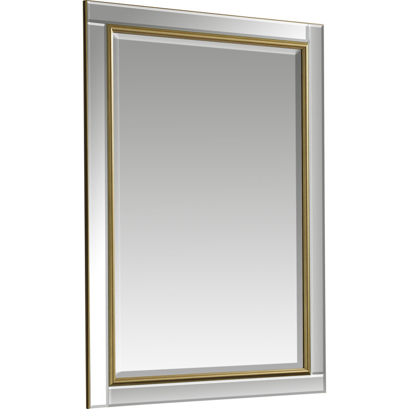 Abbate Venetian Bevelled  Accent Wall Mirror, 116cm H x 90.5cm W, Gold