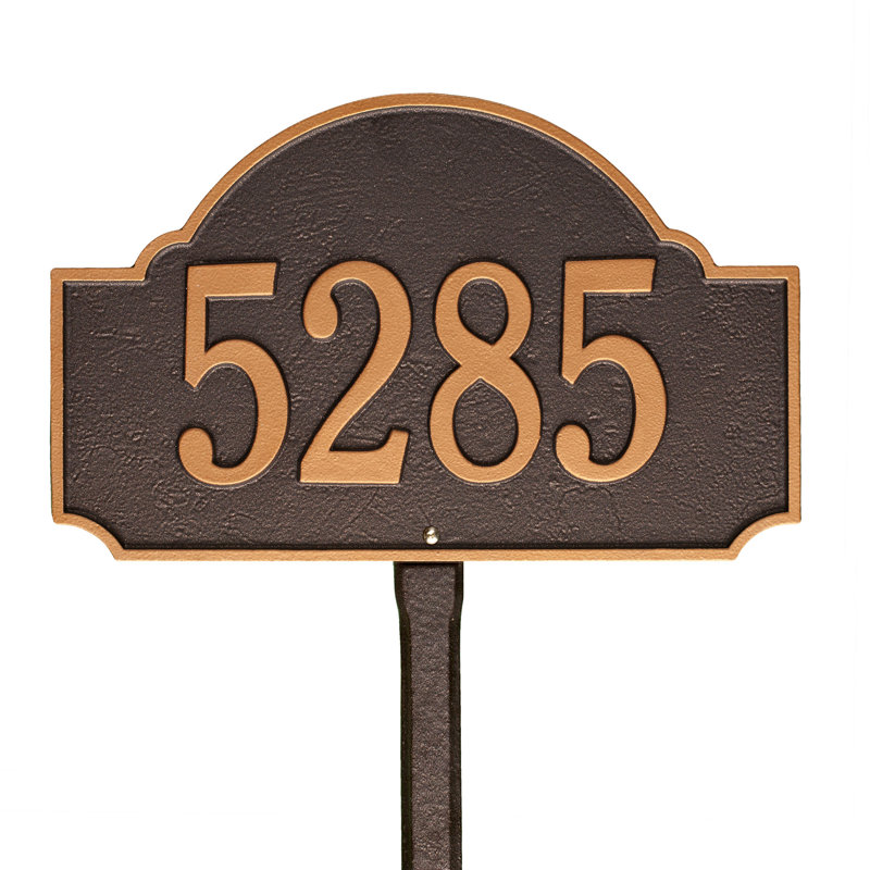 Plaque d'adresse pour pelouse 1 ligne Fitzwilliams, Cuivre antique, Oui