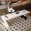 Bureau blanc rectangulaire en bois massif avec 1 tiroir, bureau d'ordinateur-118435189-118435187