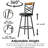 Rustic Wood & Metal Bar Stools – Adjustable Height & 360° Swivel, Ergonomic Backrest For Kitchen/dining Room(set Of 2)-1038657554