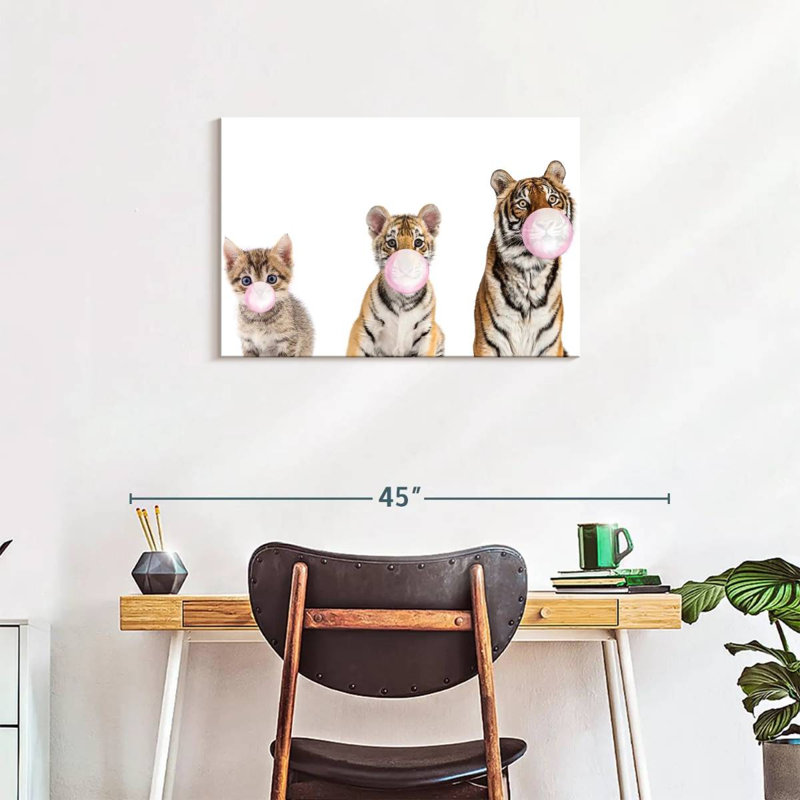 Bubble Gum Tigers sur toile, H 20 po x l 30 po x P 1,25 po