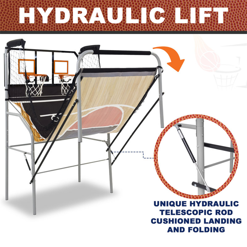 RayChee Foldable Basketball Arcade Game with 4 Balls and LED Scoring System