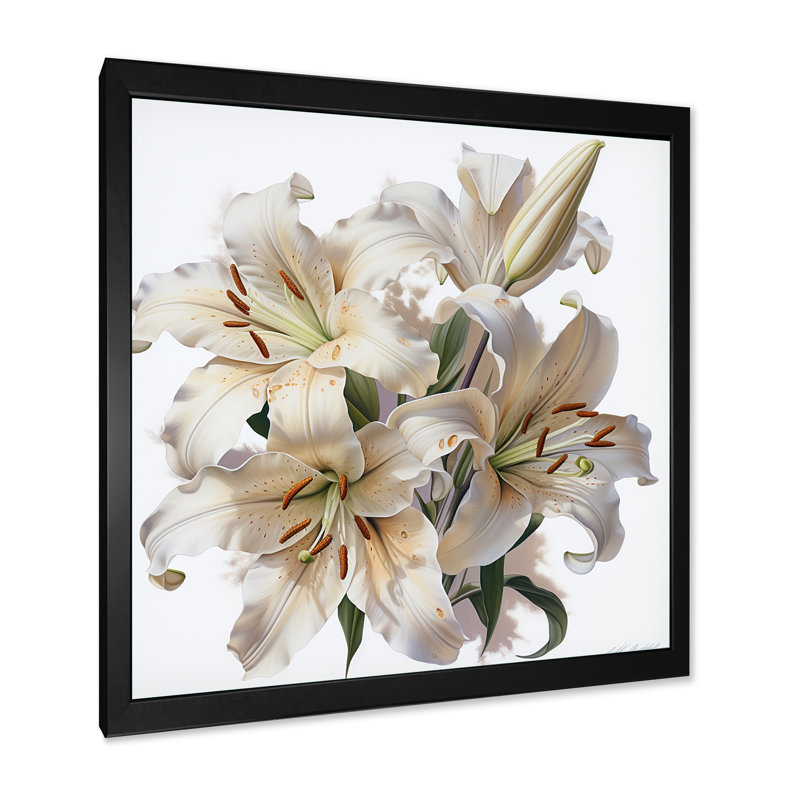 «Lily Blossom Ballet I» sur toile, H 36 po x l 36 po x P 1,5 po, Cadre simple noir