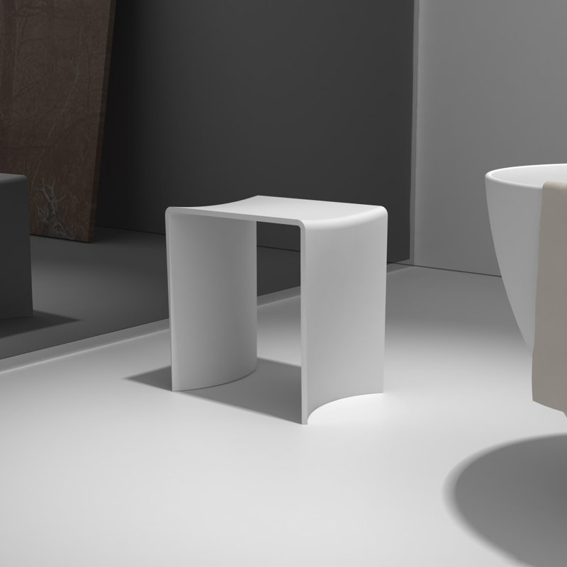 Tabouret de douche Eloise en blanc mat