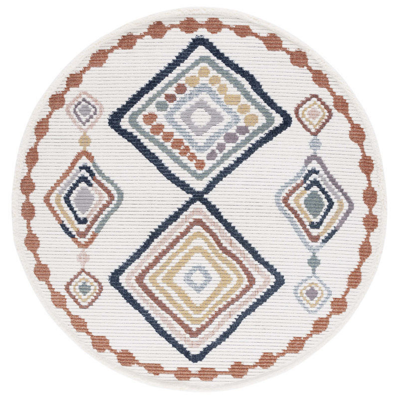 Tapis géométrique Alvieri Performance, Rond 6 pi 7 po