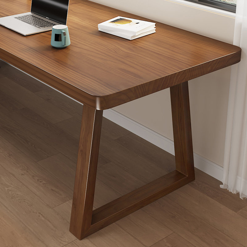 Bureau rectangulaire en bois massif brun noisette, H 29,53 po x l 70,87 po x P 23,62 po