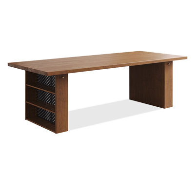 Brown Rectangular Solid Wood Desks