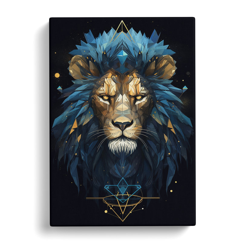 Leo Zodiac Geometric No.2 - No Frame Print, 60cm H x 40cm W x 3cm D