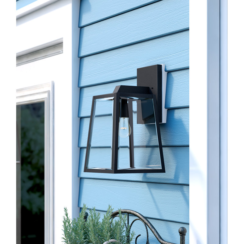Lanterne murale d'extérieur noire 1 lumière Clarence, H 10 po x l 6 po x P 6 po