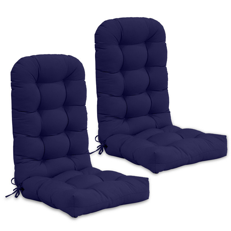 Outdoor/Indoor High Back Chair Cushion, Dark Blue