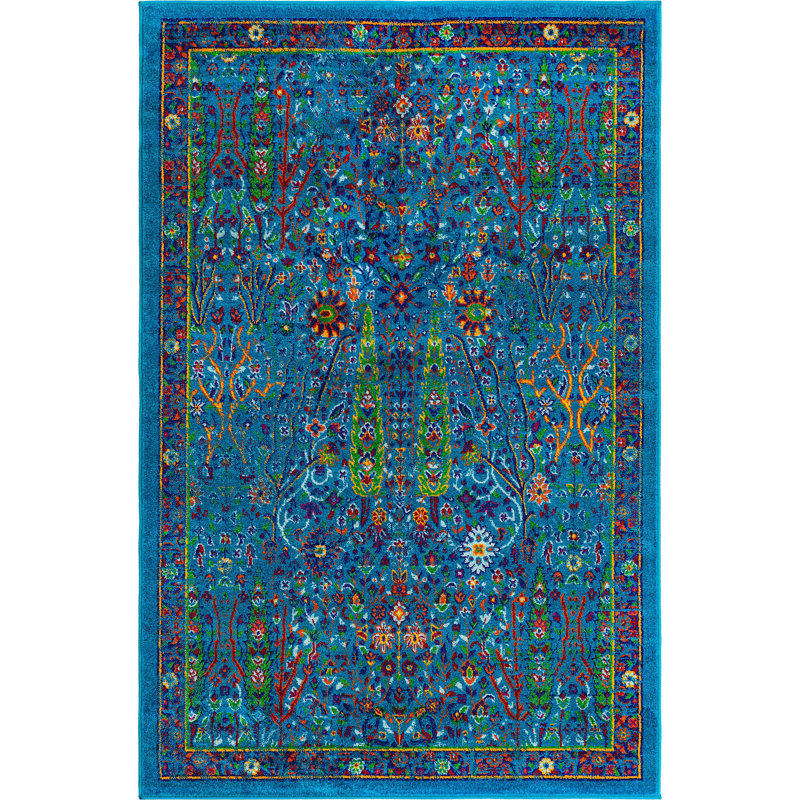 Floral Indoor Rug, Rectangle 4' x 6'