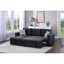 Canapé modulaire convertible en velours noir avec canapé-lit et canapé-lit-1868778783