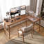 Bureau brun en bois massif en forme de L-108295813-108295810