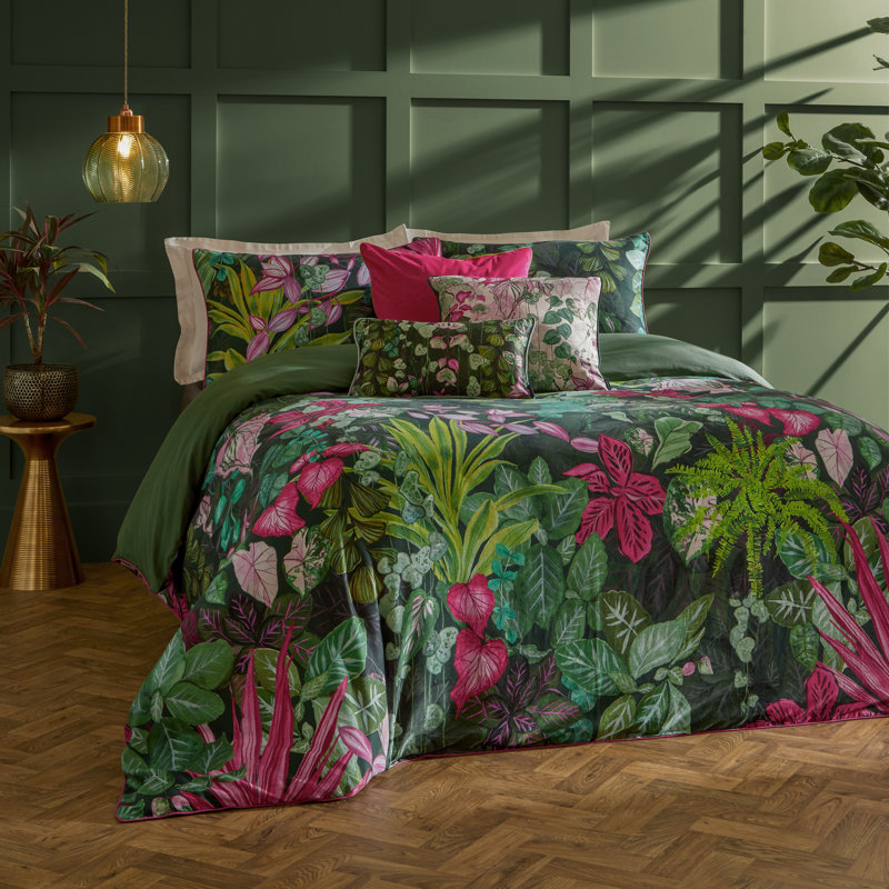 Veadeiros Cotton Floral Duvet Cover Set, Super King Duvet Cover + 2 Standard Pillowcases