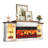 Alvilda 3-Sided Fireplace TV Stand with Adjustable Shelves & LED Light-143542134-144371011