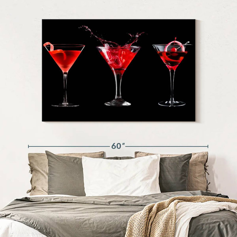 " Maraschino Cherry Cocktail " by SodaPopArt, 34" H x 51" W x 1.25" D