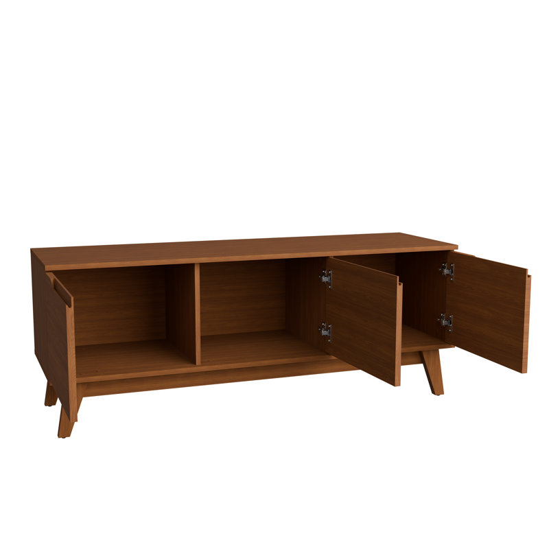 Athens 3-door Rack/Tv stand With Built-in Handles And Soft-close Doors, Brown