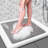 Non Slip Square Shower Mat 24x24 Inch Soft Pvc Loofah Quick Dry Without Suction Cup, Grey